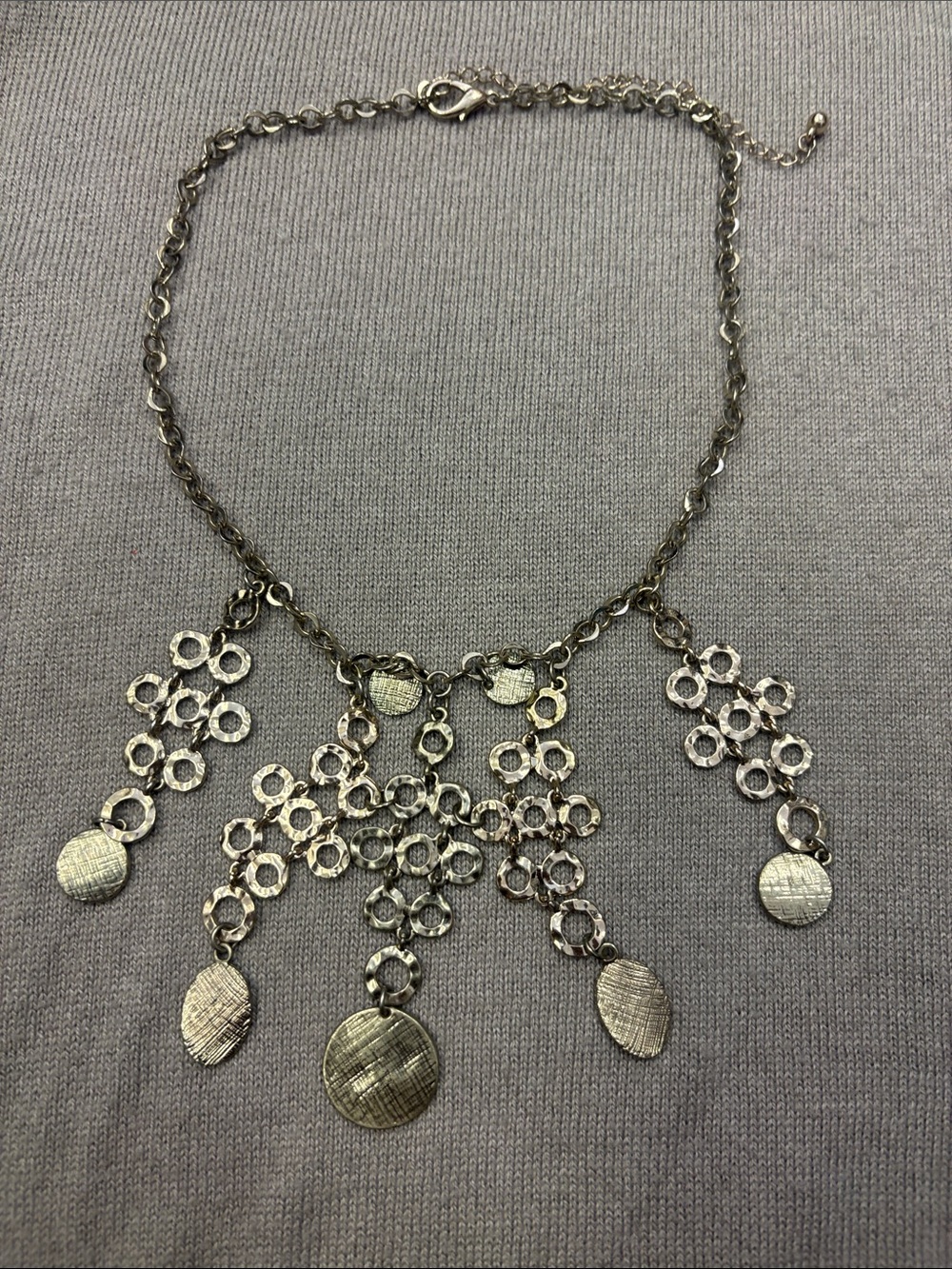 Delicate Silver-Tone Disc Drop Necklace - Women Jewelry